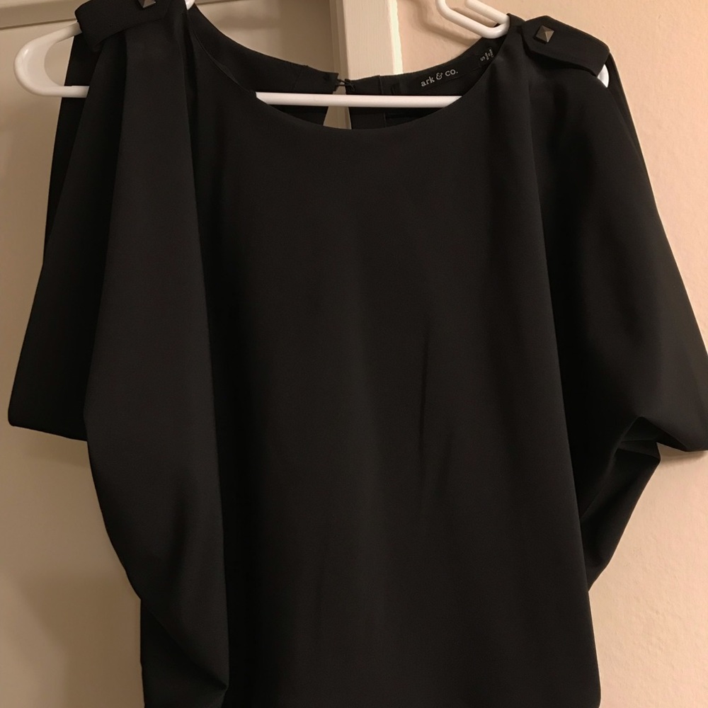 Dressy black open backed top